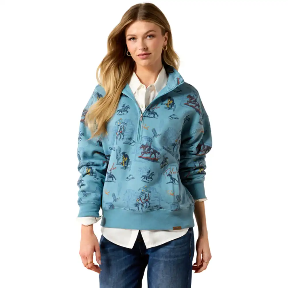 women's - painted 1/2 zip sweatshirt