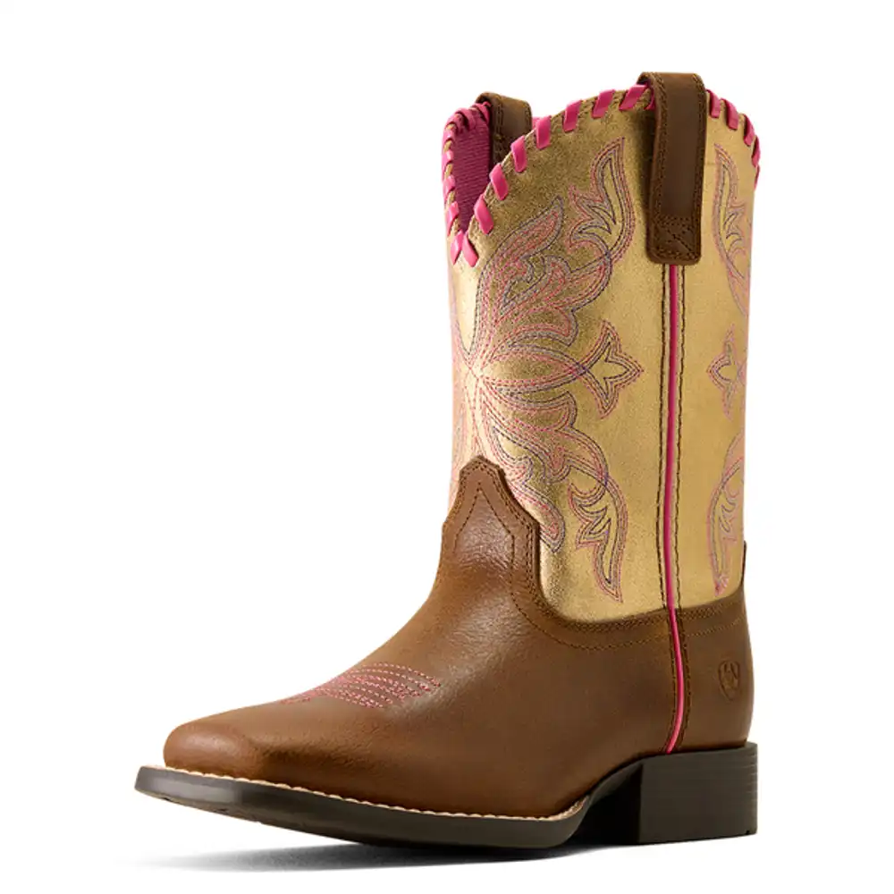 youth - sundown wide square toe western boot