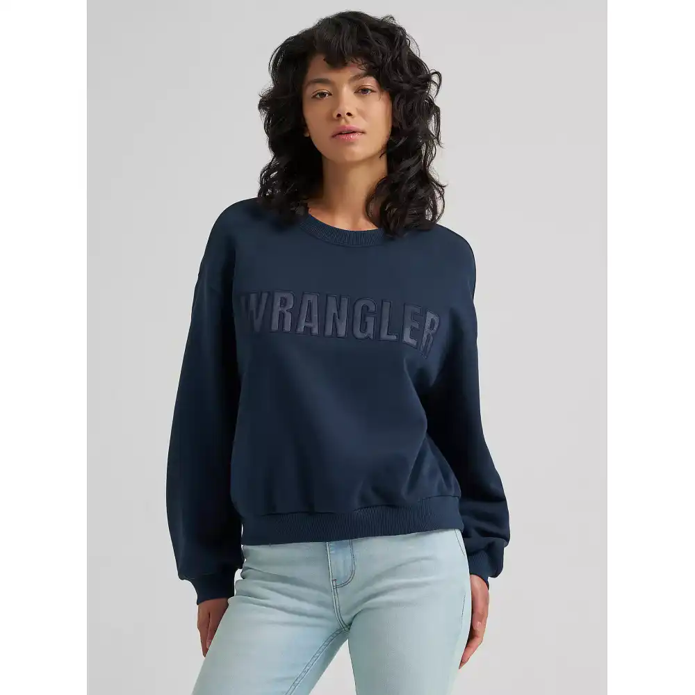women's logo canyon crew pullover - dark saphire