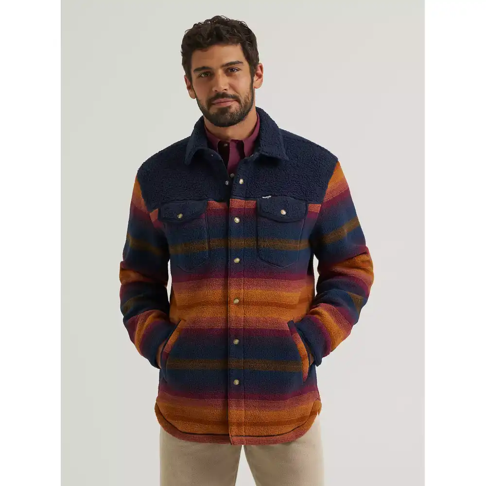 wrangler all terrain gear men's fleece shirt jacket