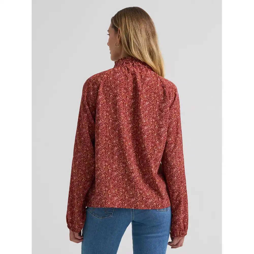 women's button front princess blouse - burgundy