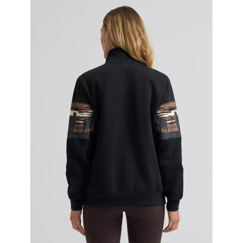 women's wrangler wild west pullover - black