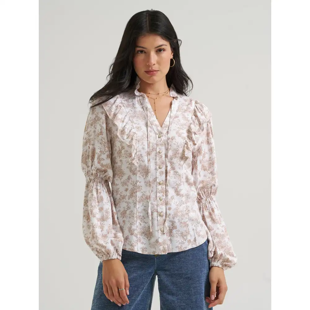 wrangler® x lainey wilson blouse - white