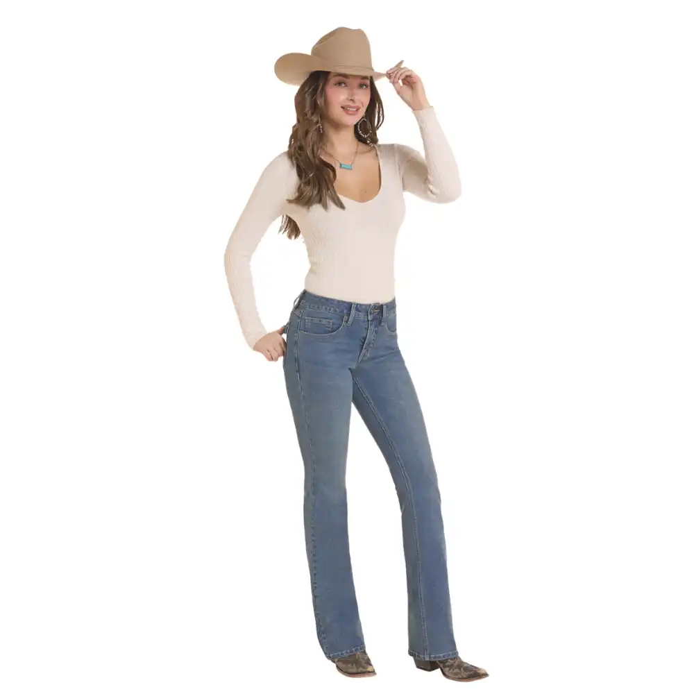 women's mid rise bootcut jeans - medium vintage