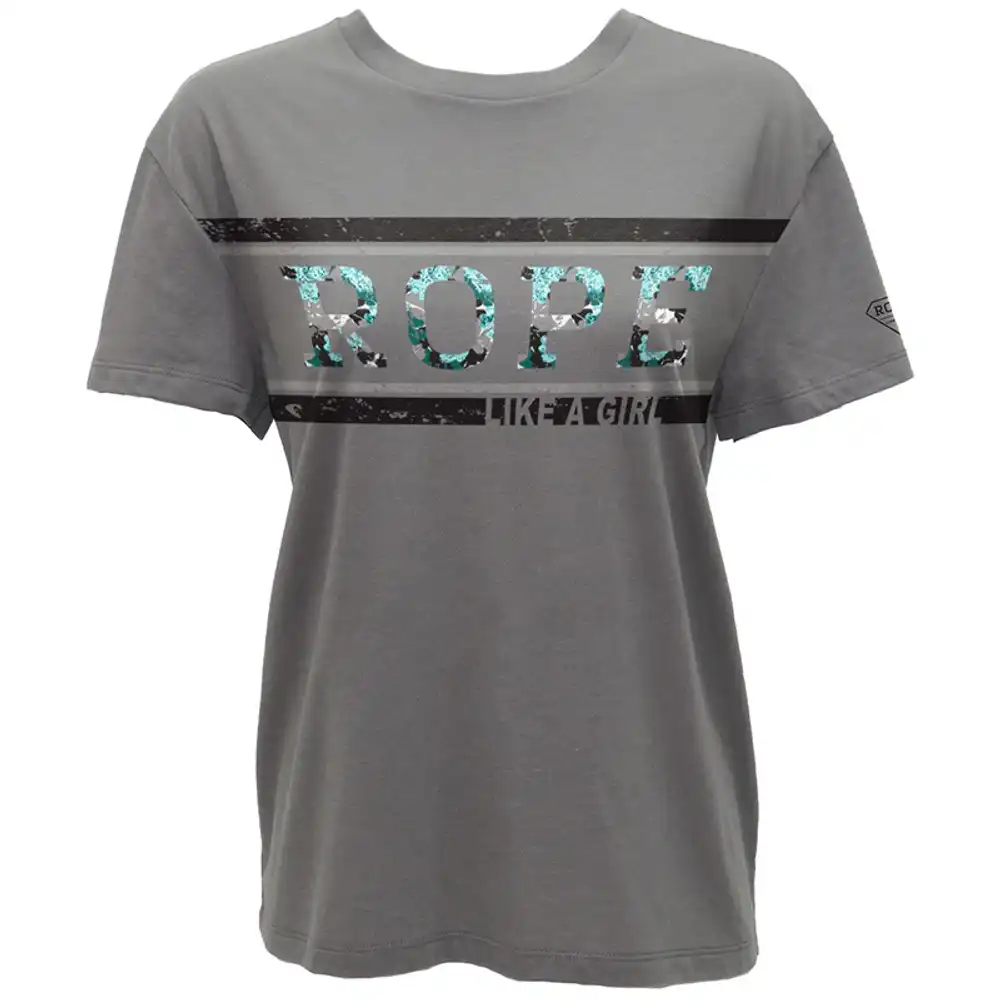 "Roper" Youth Girls Graphic Tee Shirt - Steel Grey