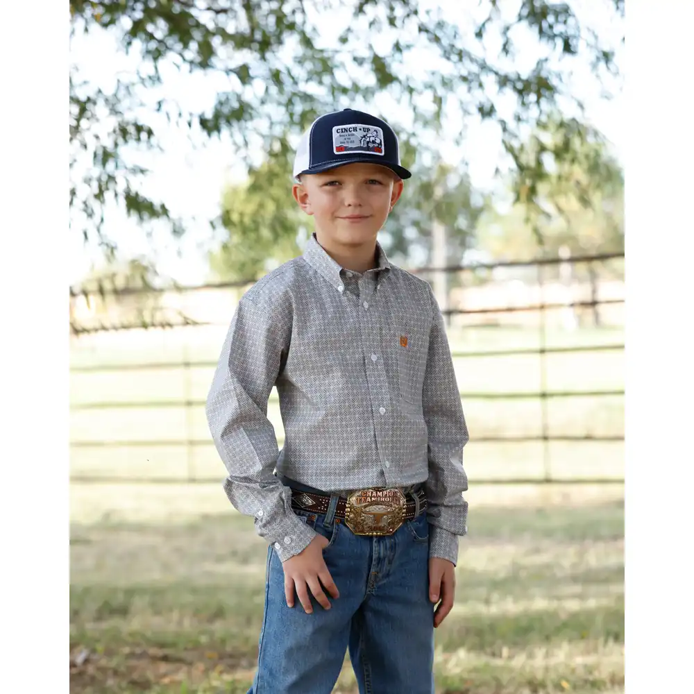 boy's classic long sleeve shirt - white