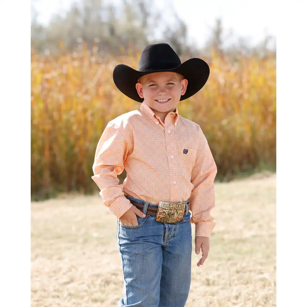 boy's classic long sleeve shirt - gold
