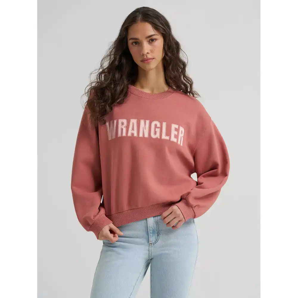 women's logo canyon crew pullover - withered rose