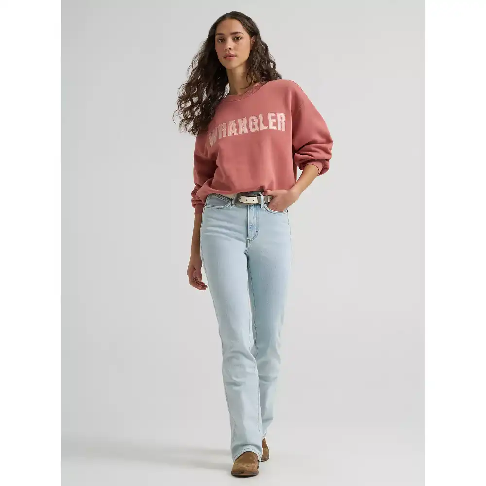 women's logo canyon crew pullover - withered rose
