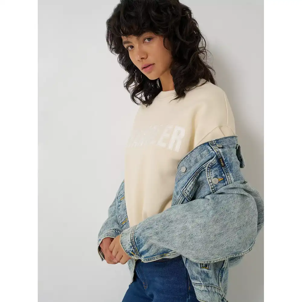 women's logo canyon crew pullover - whitecap gray