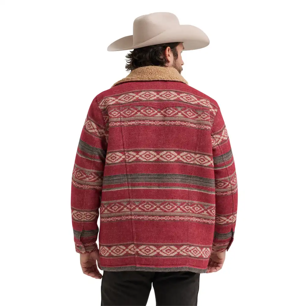 men's jacquard wrange jacket - biking red