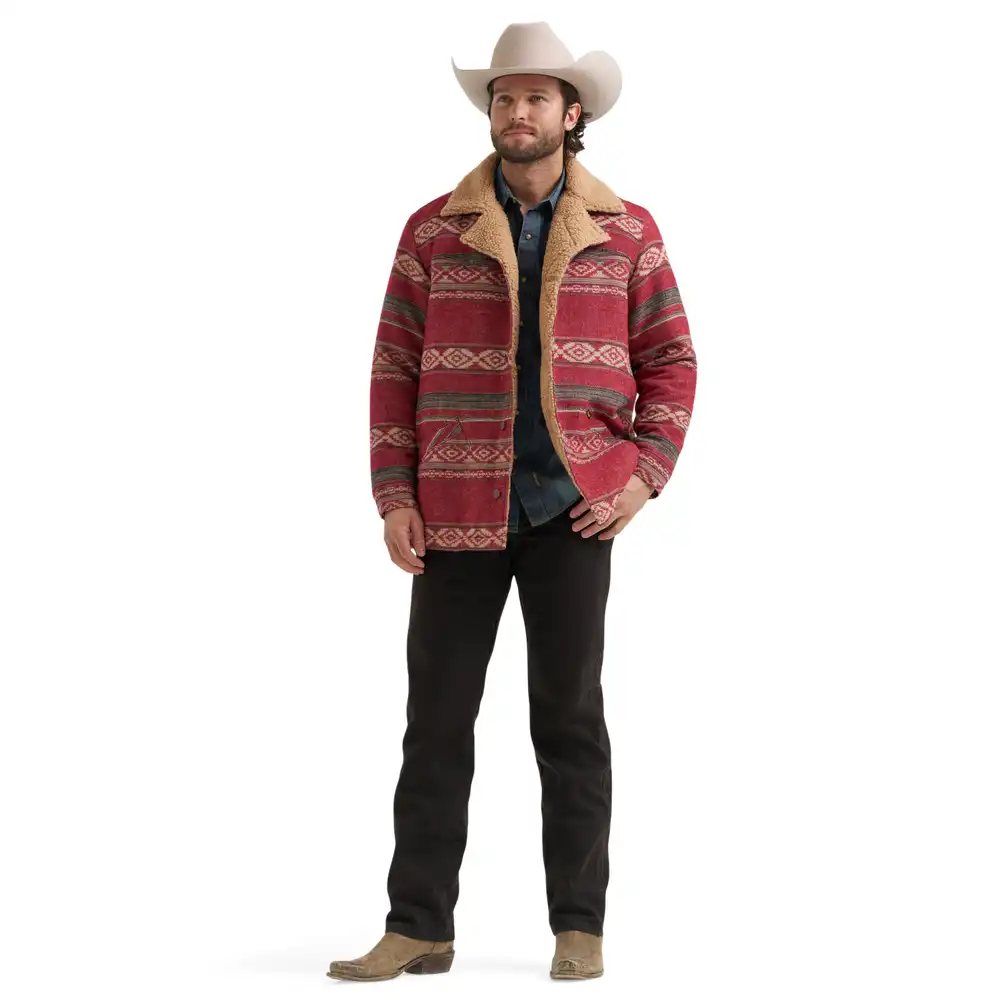 men's jacquard wrange jacket - biking red