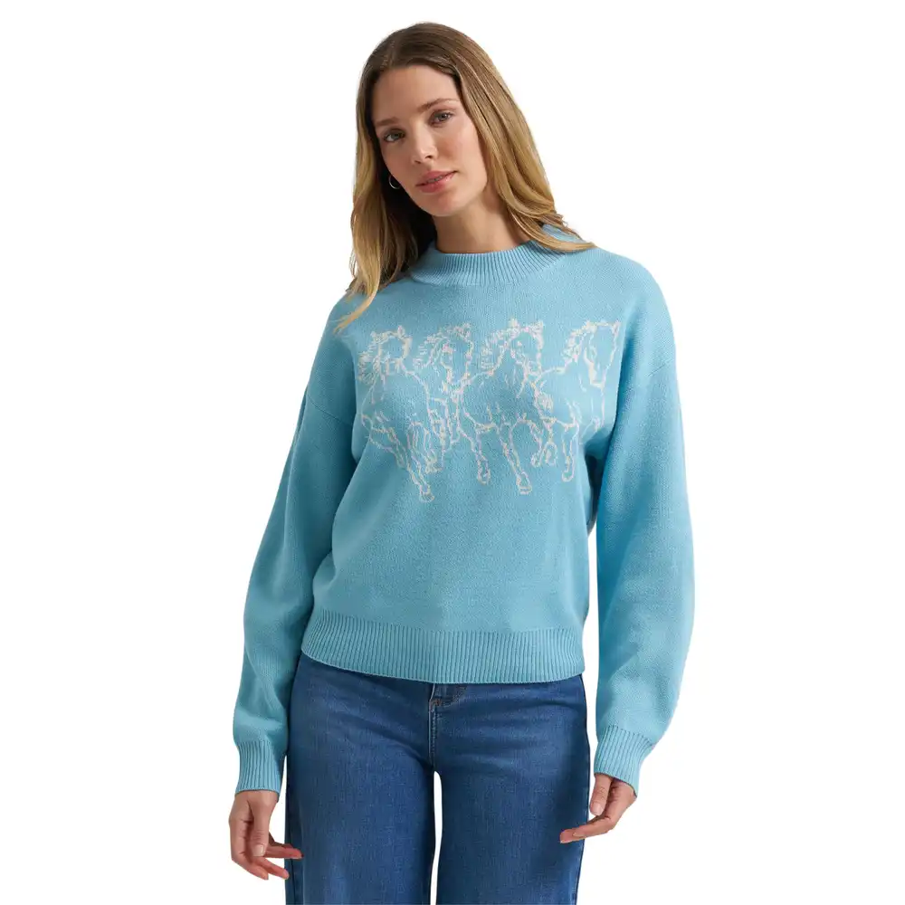 women's wrangler canyon sweater - blue