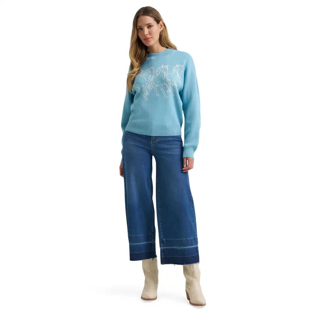 women's wrangler canyon sweater - blue