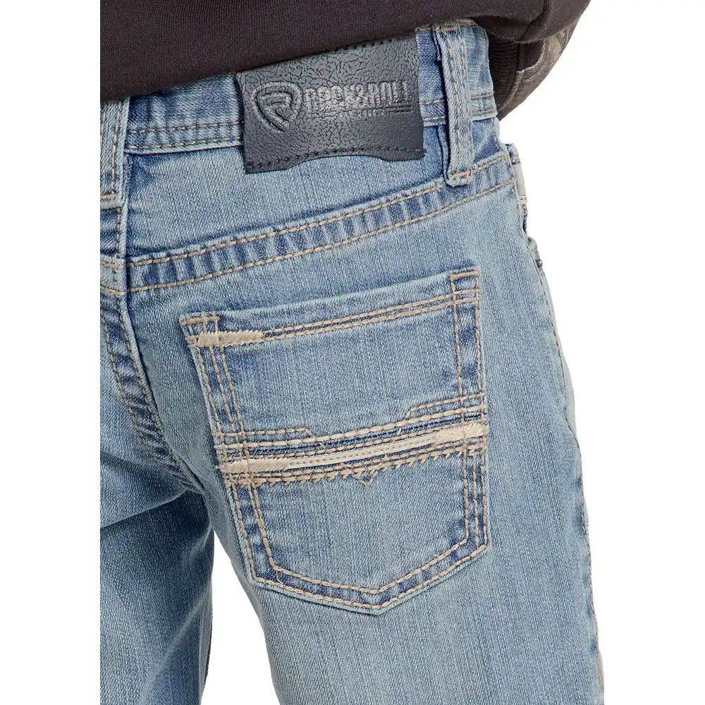 Youth Light Wash Step Stitch Revolver Jean