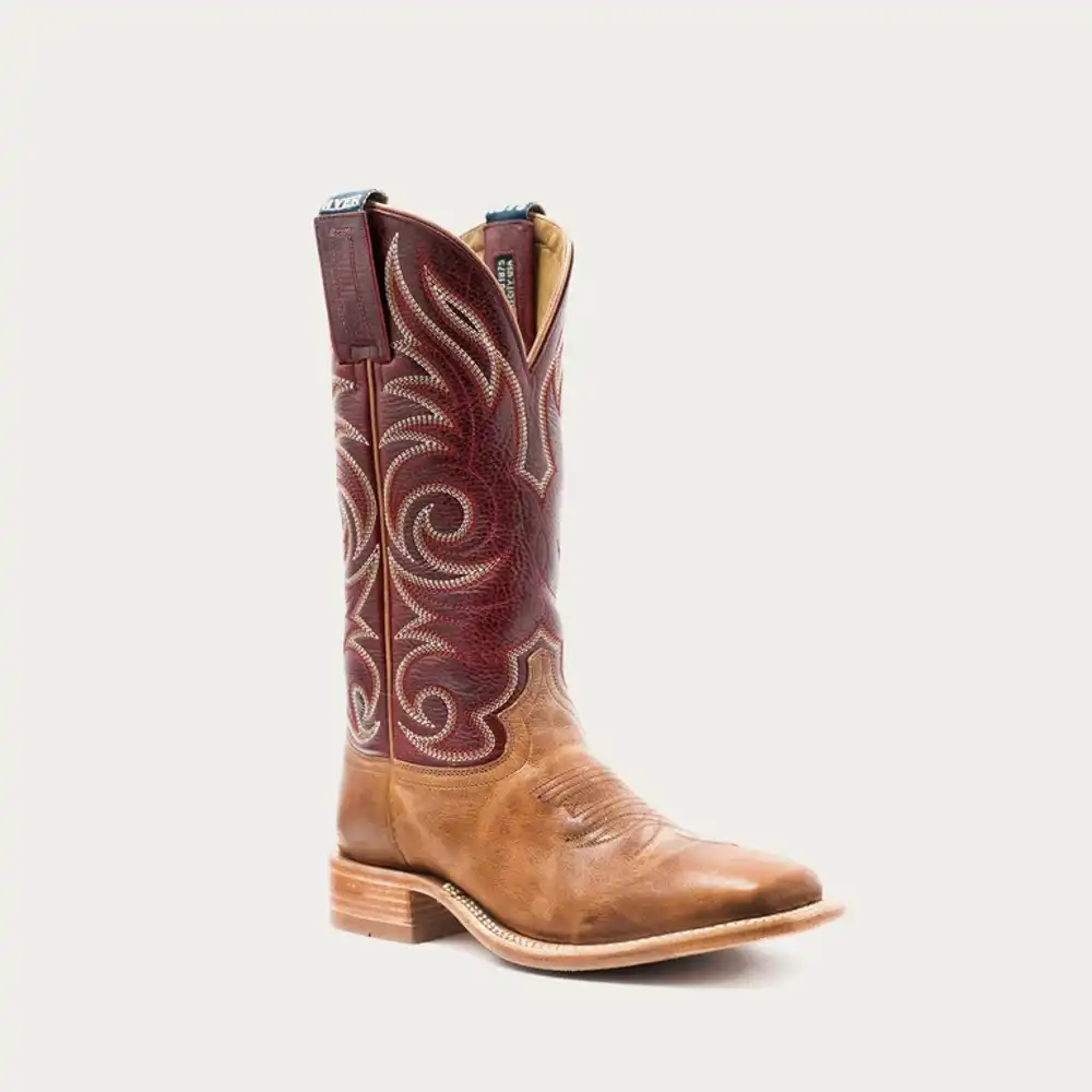 salina western boot - tan & red