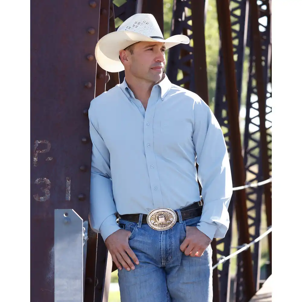 men's long sleeve shirt - light blue