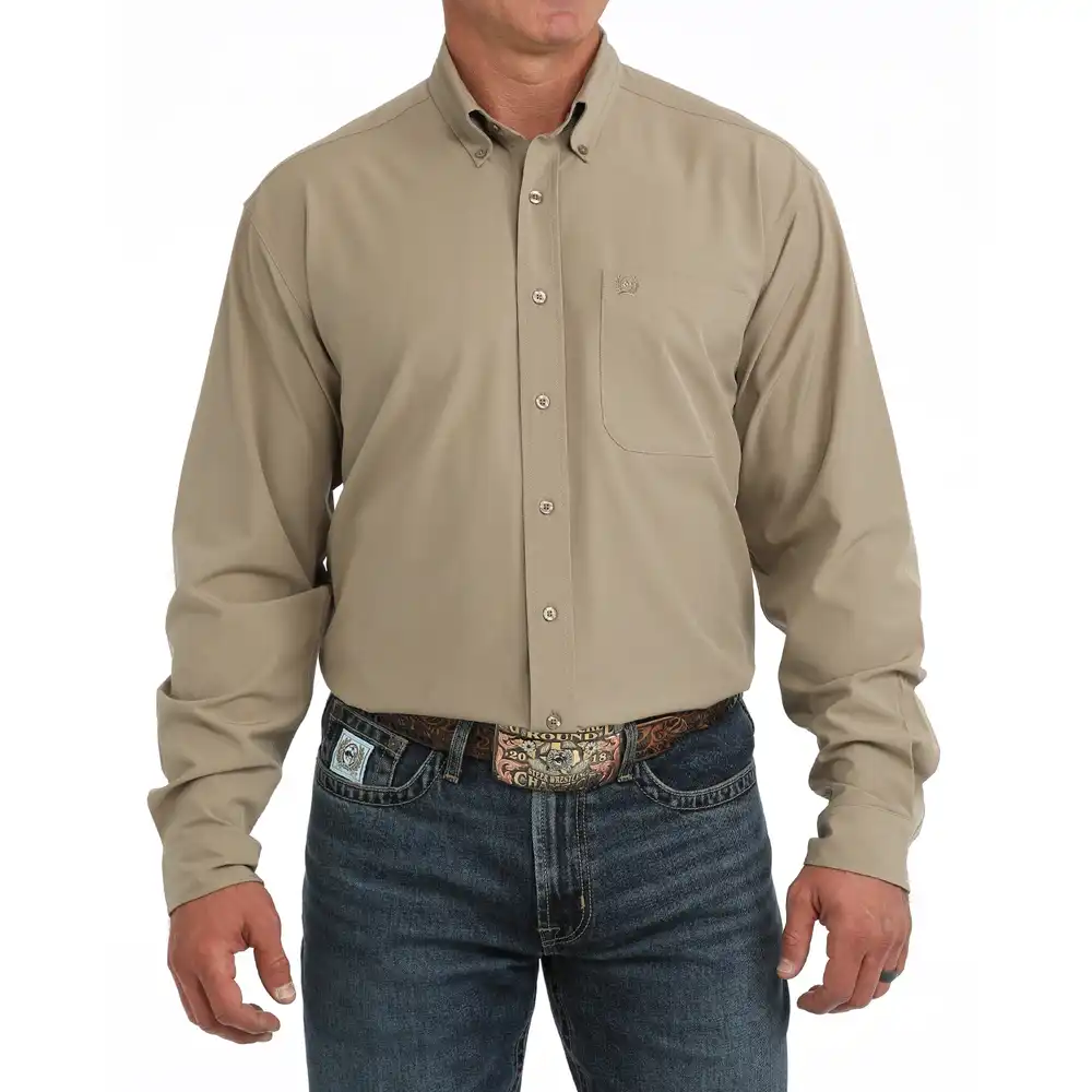 men's long sleeve shirt - khaki