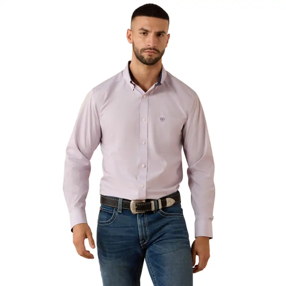 men's - wrinkle free solid pinpoint oxford classic fit shirt
