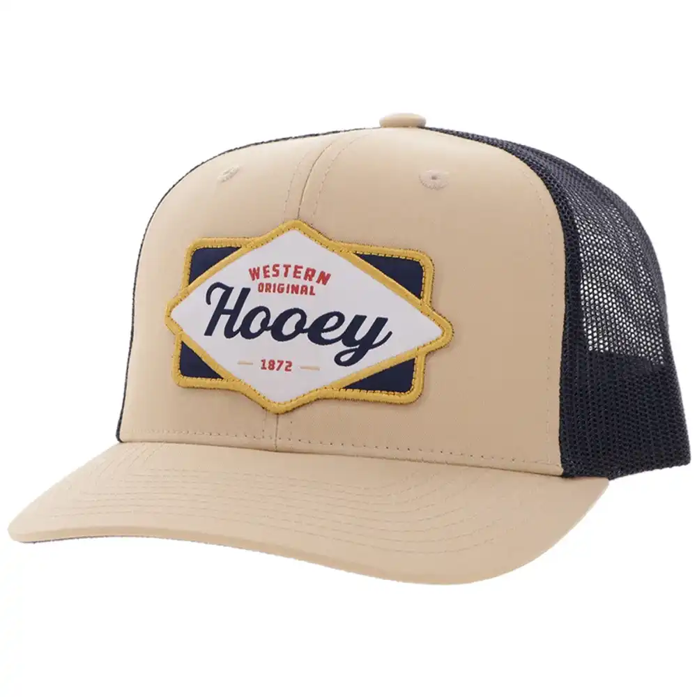 "diamond" 6-panel trucker cap - tan & navy
