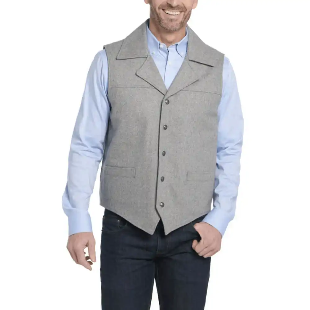 cripple creek mens concealed carry melton vest grey