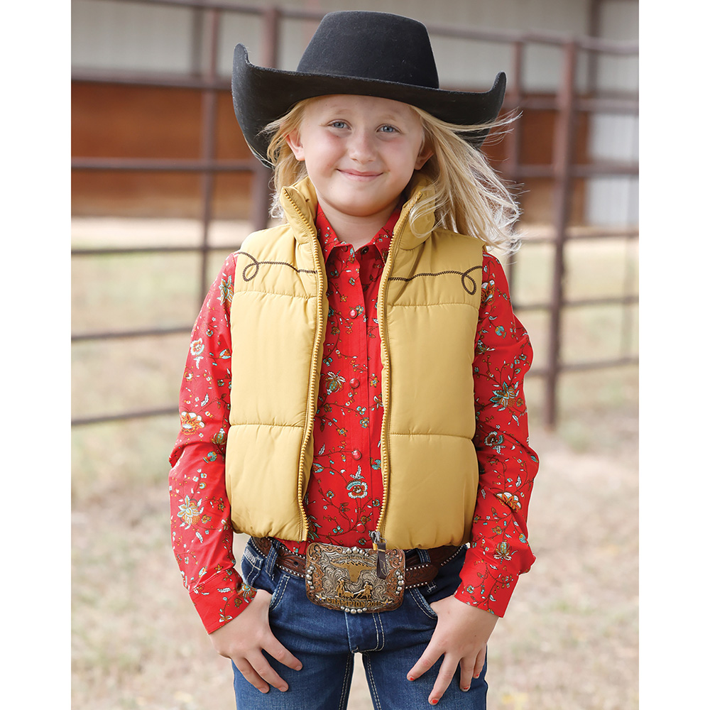 youth yellow puffer vest