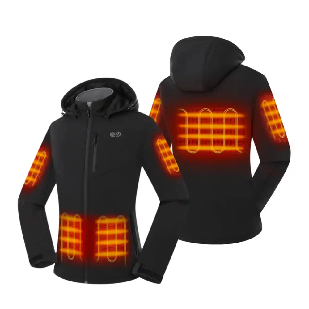 Women's 5-Zone Heated Dual-Control Jacket (Pocket Heating) - Black