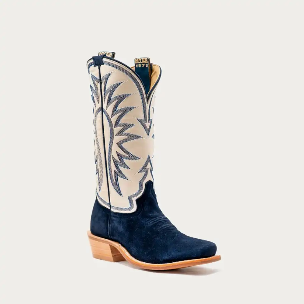 rose hill women's western boot - blue & white
