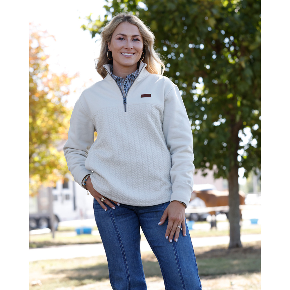 Women's 1/4 Zip Cream Pullover