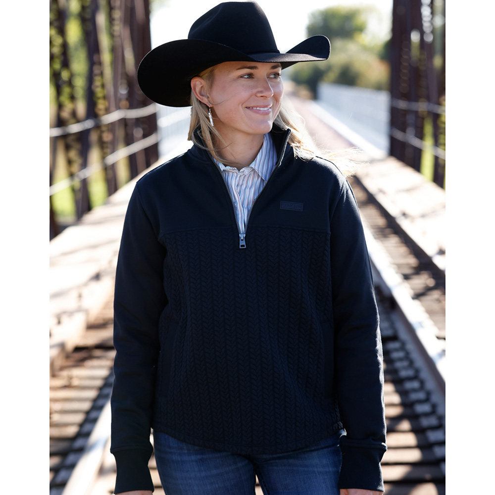 Women's 1/4 Zip Black Pullover