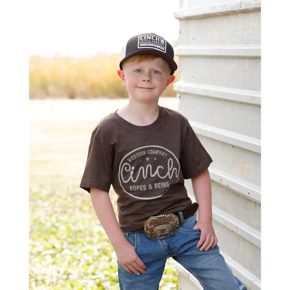 boy's logo tee shirt - brown