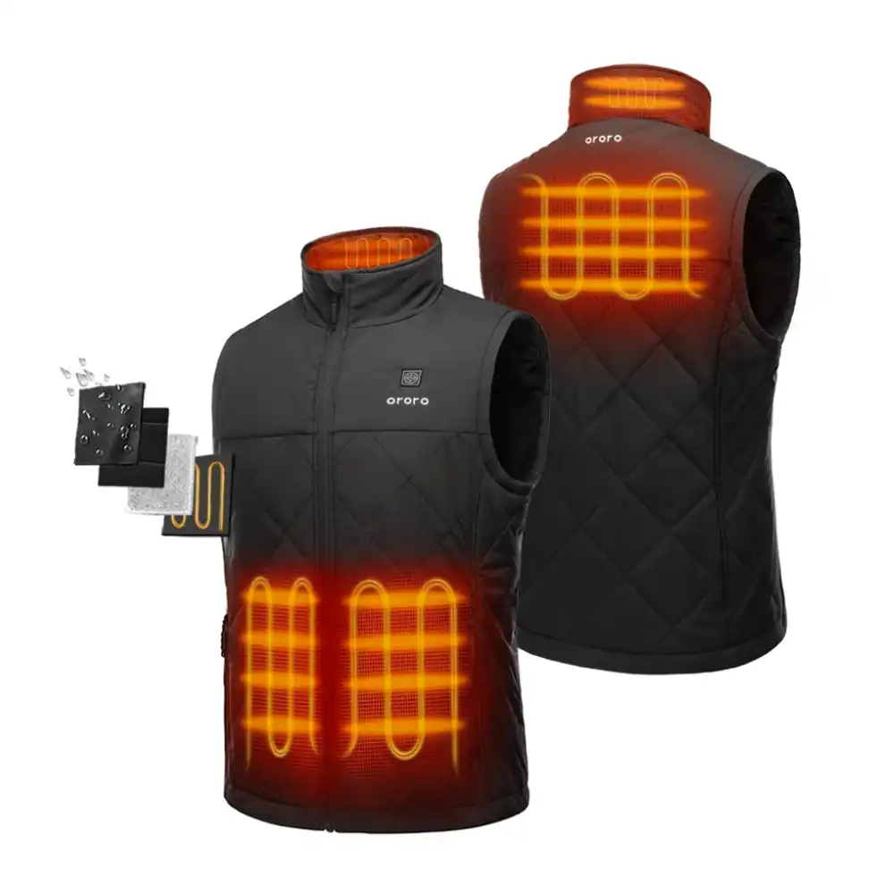 Men's Heated Quilted Vest - Black