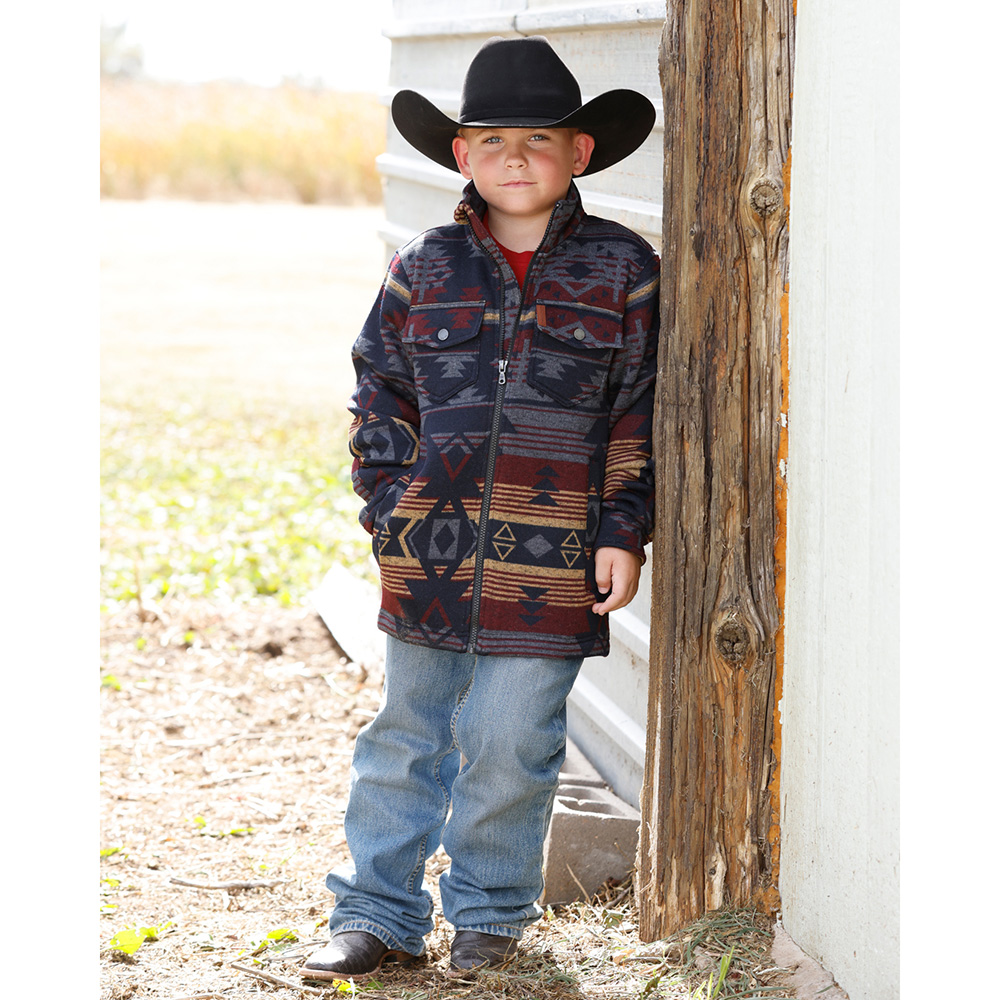 Youth Aztec Sweater Knit Shirt Jacket