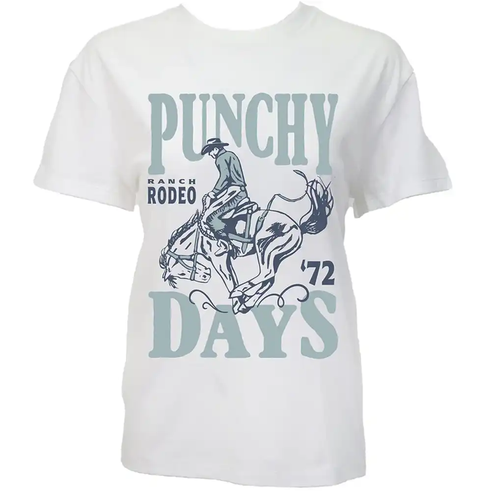 "punchy days" ladies graphic tee shirt - white
