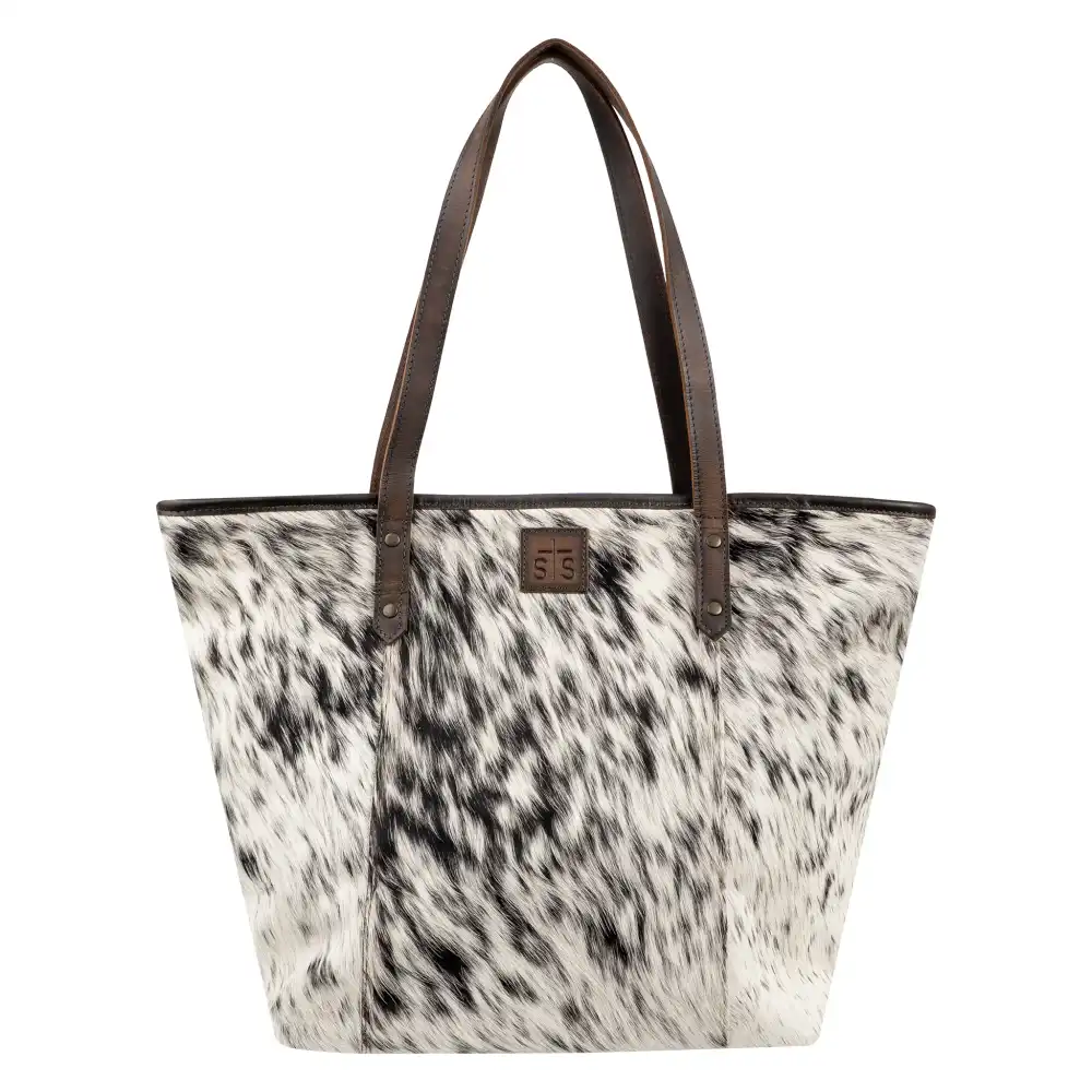 cowhide laptop tote