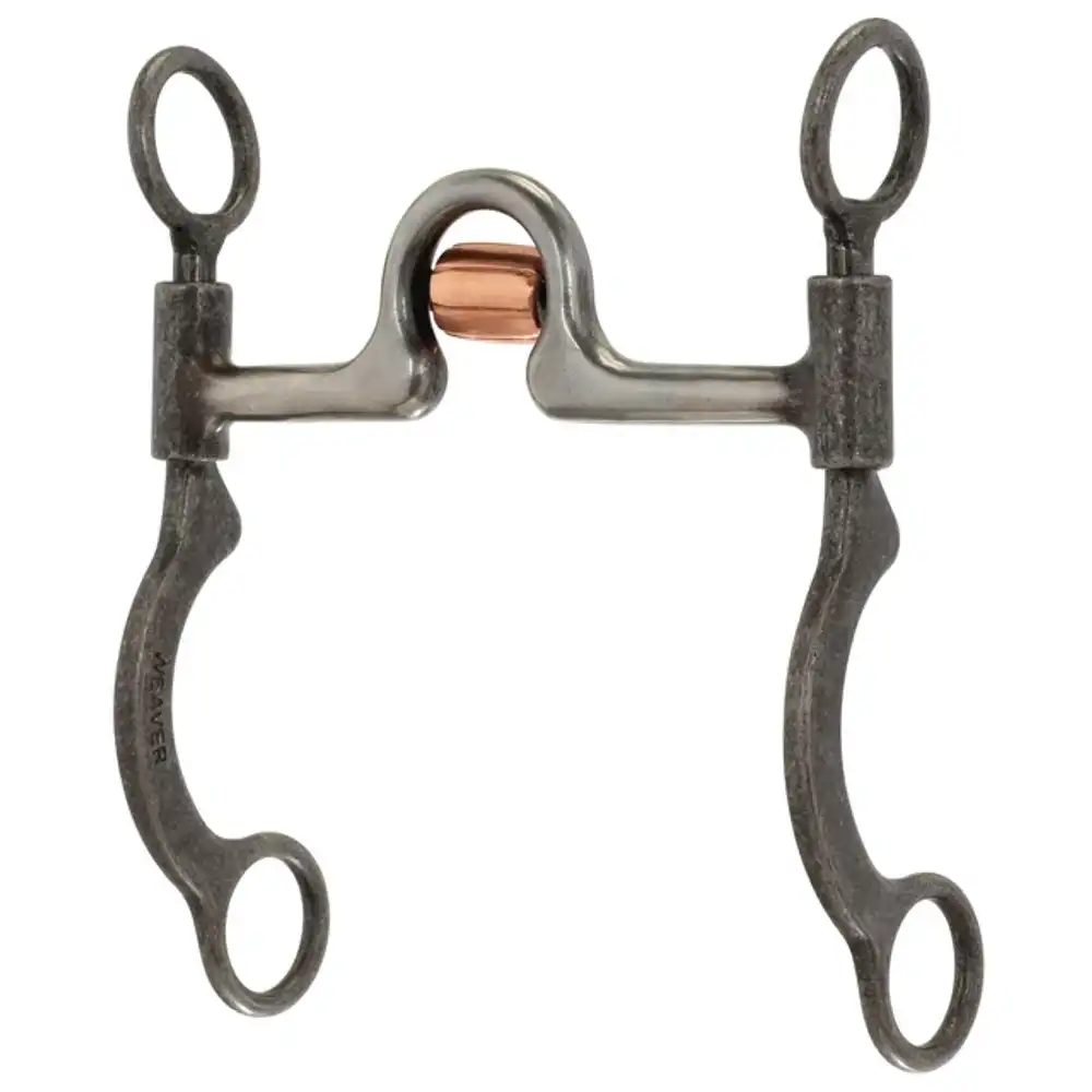 ported horse bit with copper cricket, 5" mouthpiece, 6 1/2" cheeks