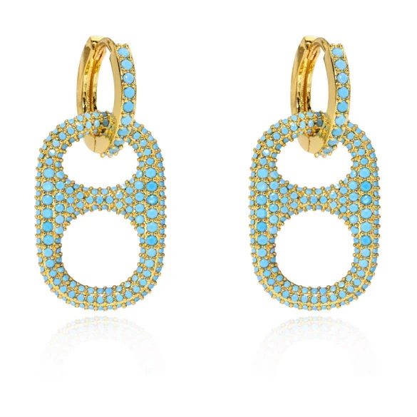 Hillbetty Poptab Earrings - Gold / Blue