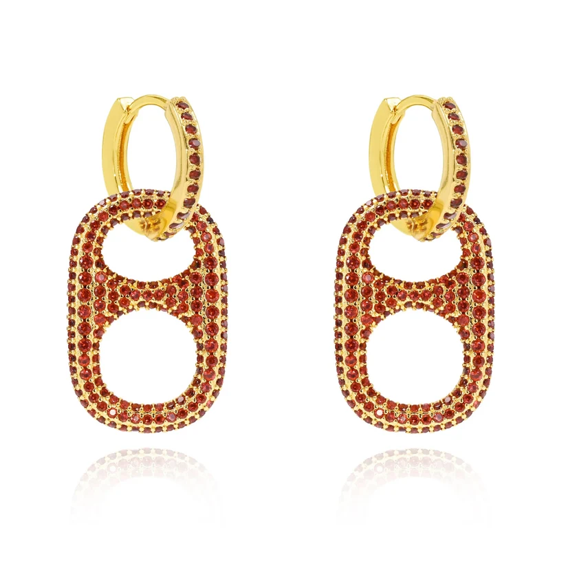 Hillbetty Poptab Earrings - Gold / Red