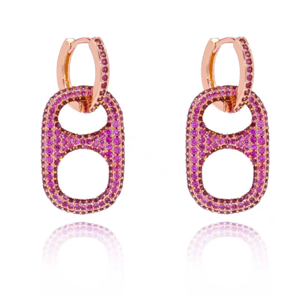 Hillbetty rose gold pink pop tab earrings.