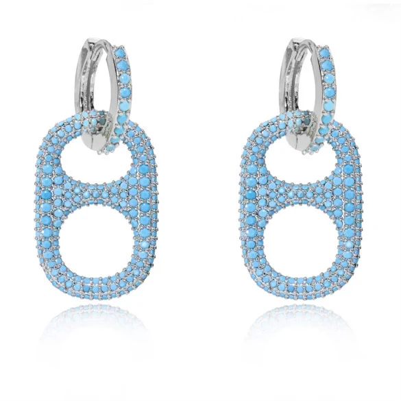 Hillbetty Poptab Earrings - Silver / Blue