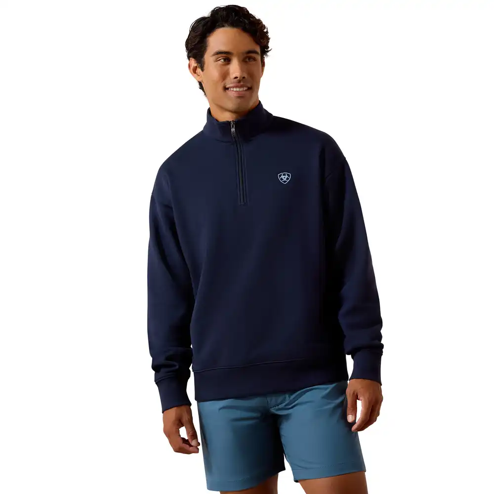 holiday 1/4 zip sweatshirt - navy