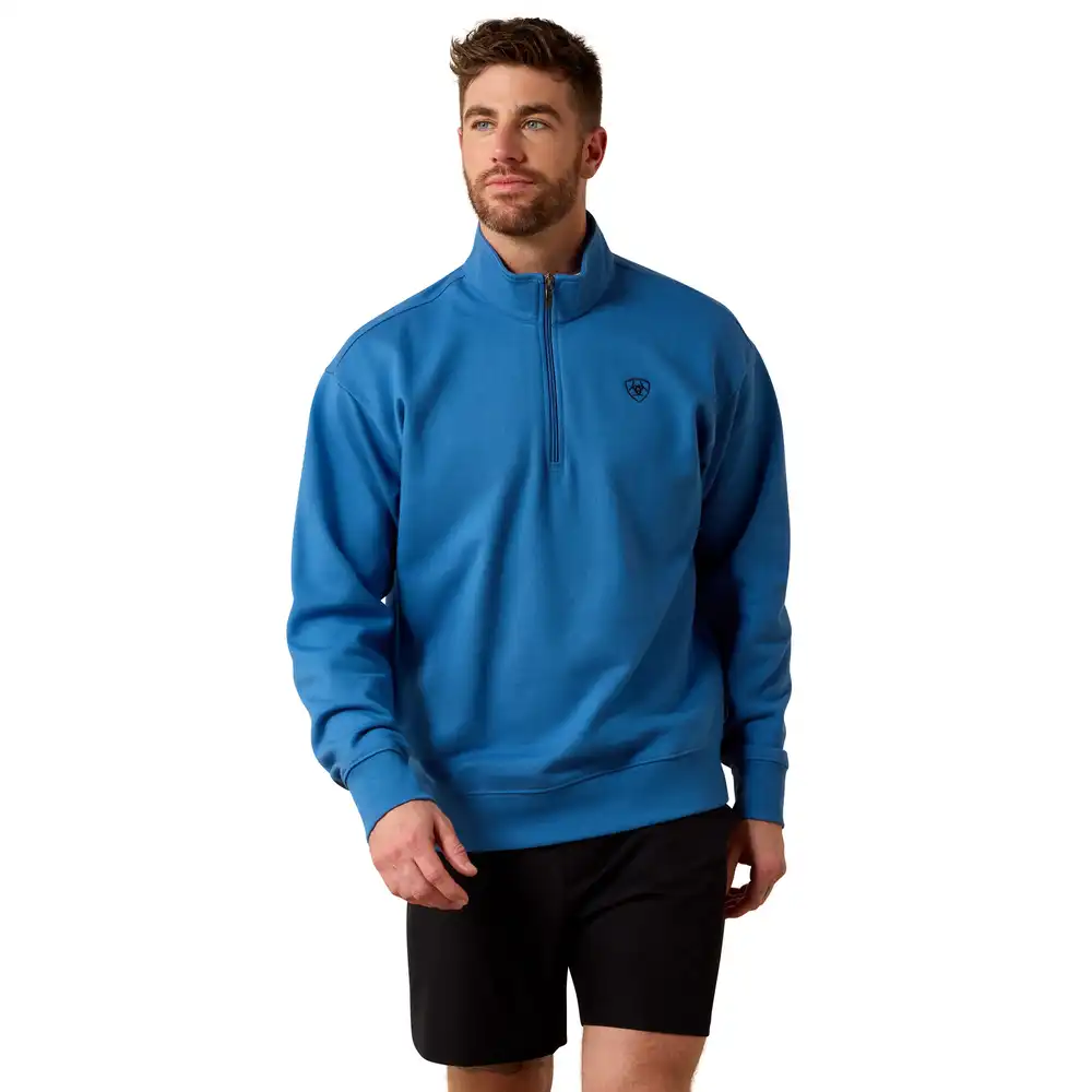holiday 1/4 zip sweatshirt - federal blue