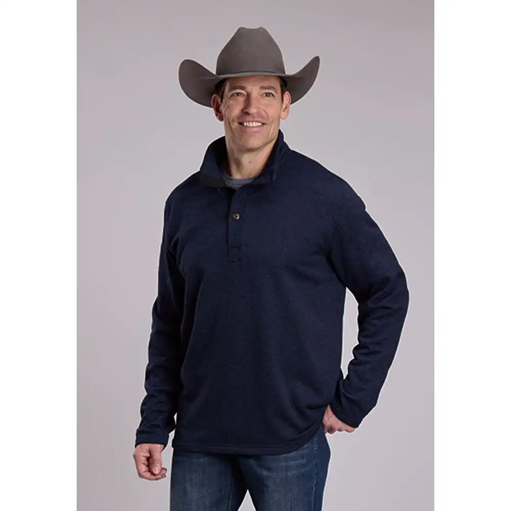 stetson men's honeycomb knit sweatshirt - navy