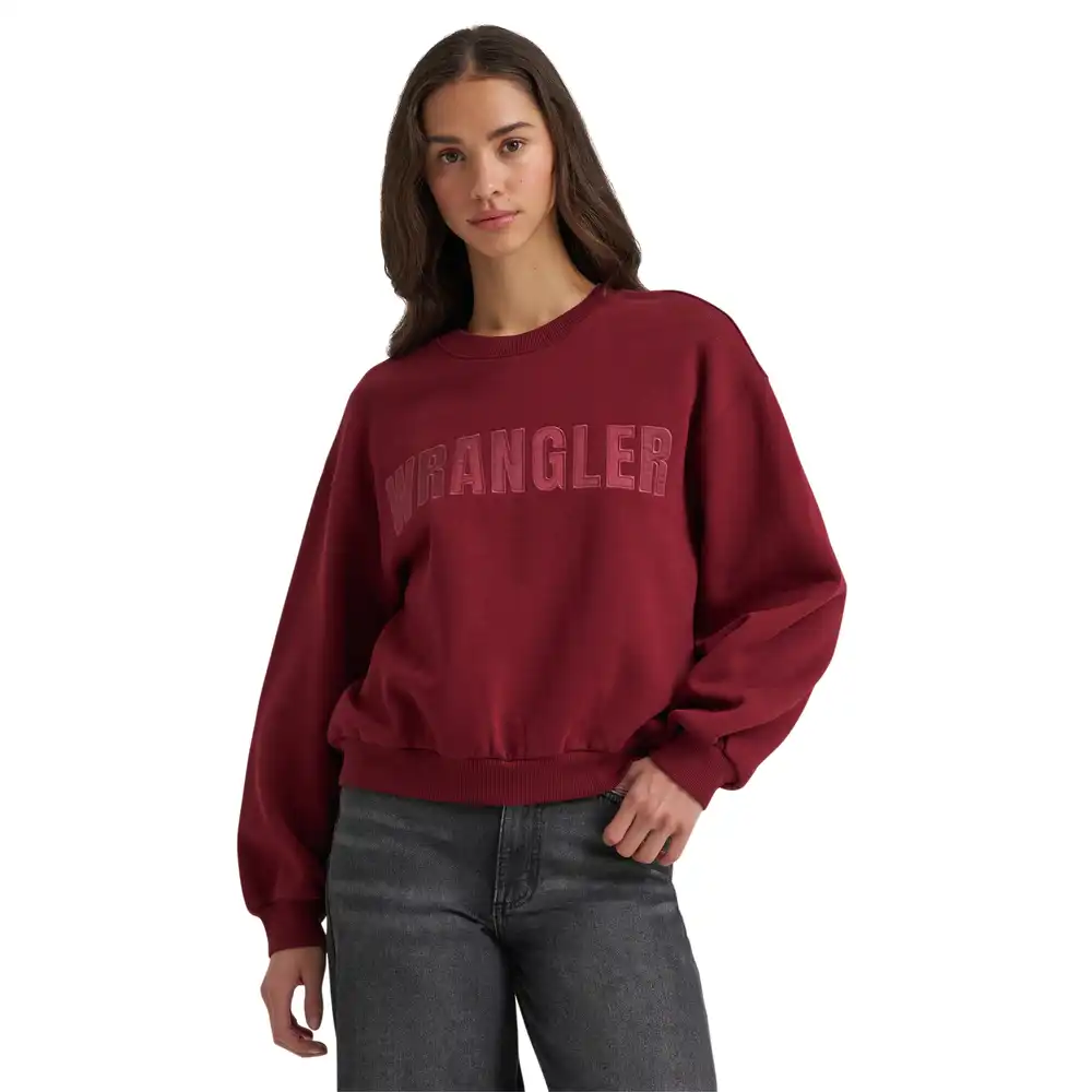 women's logo canyon crew pullover - cabernet