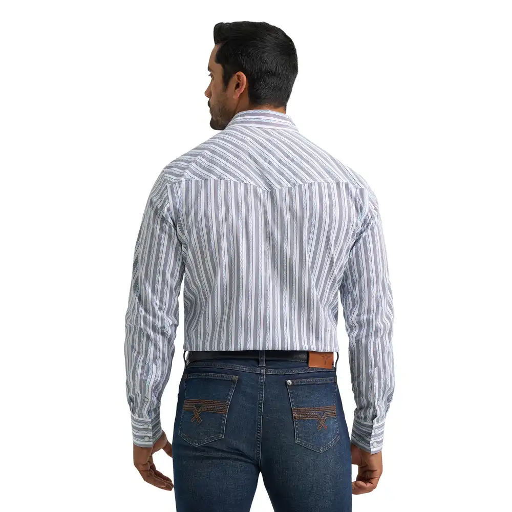 men's 20x® competition advanced comfort long sleeve two pocket western snap shirt - curly stripes