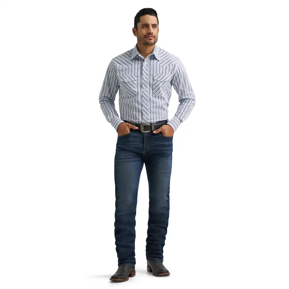 men's 20x® competition advanced comfort long sleeve two pocket western snap shirt - curly stripes