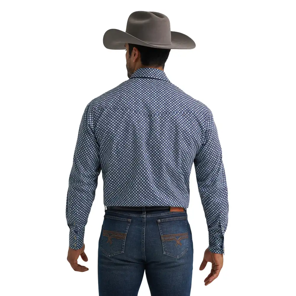 men's 20x® competition advanced comfort long sleeve two pocket western snap shirt - concentric square