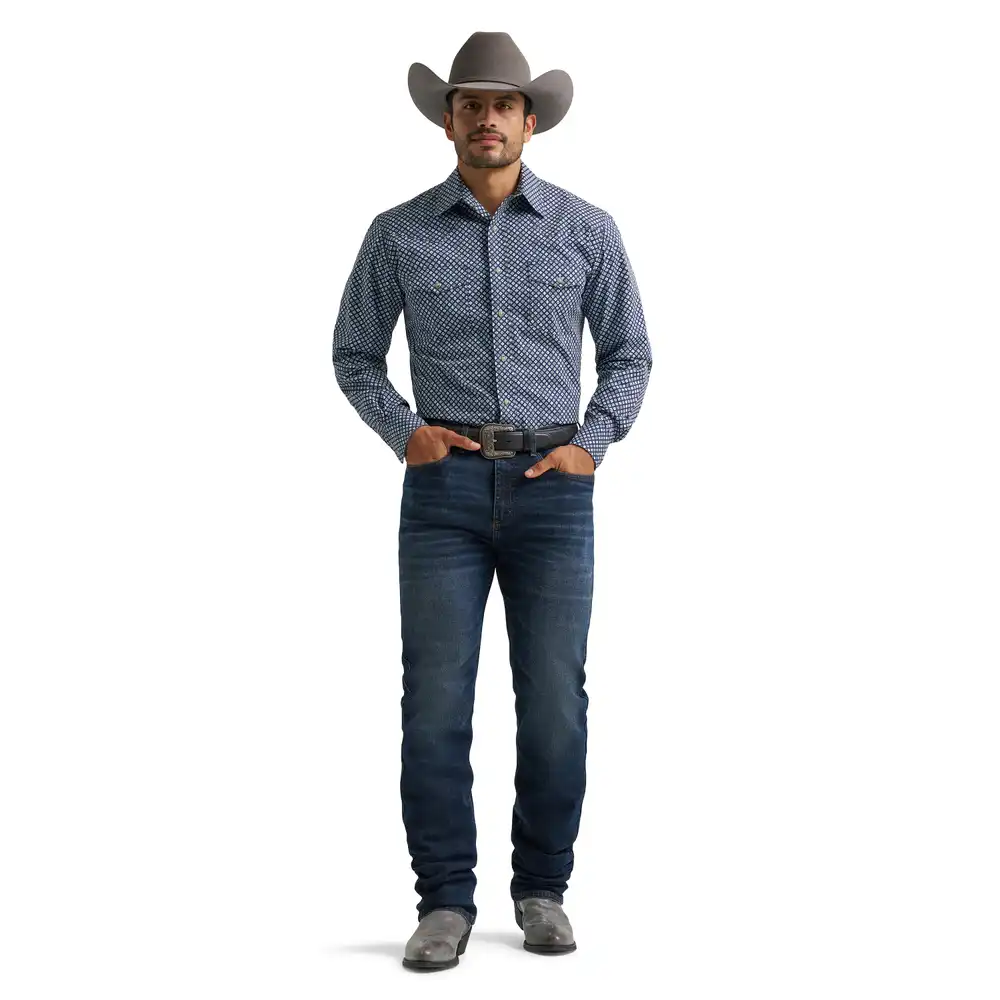 men's 20x® competition advanced comfort long sleeve two pocket western snap shirt - concentric square