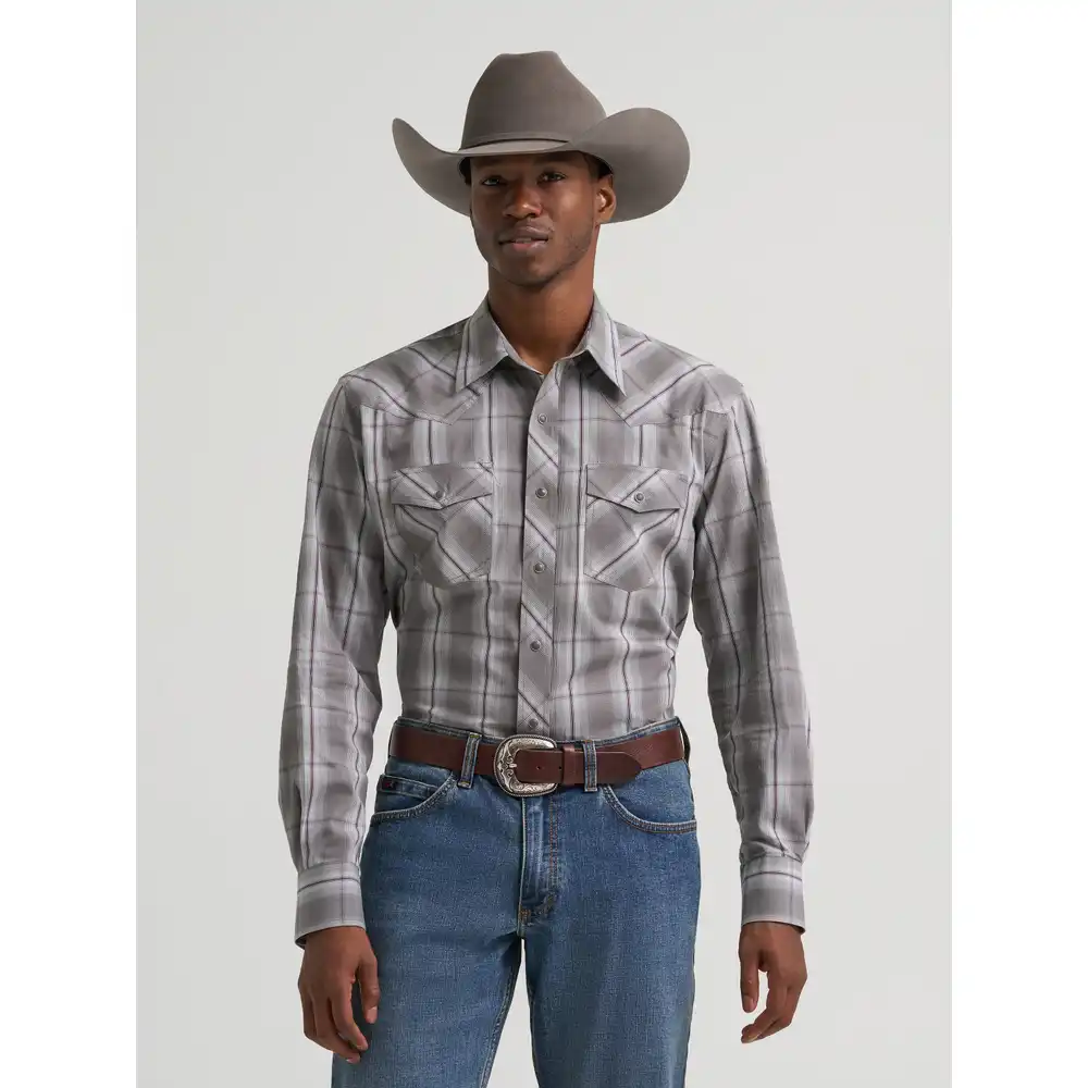men's 20x® competition advanced comfort long sleeve two pocket western snap shirt - shadowed