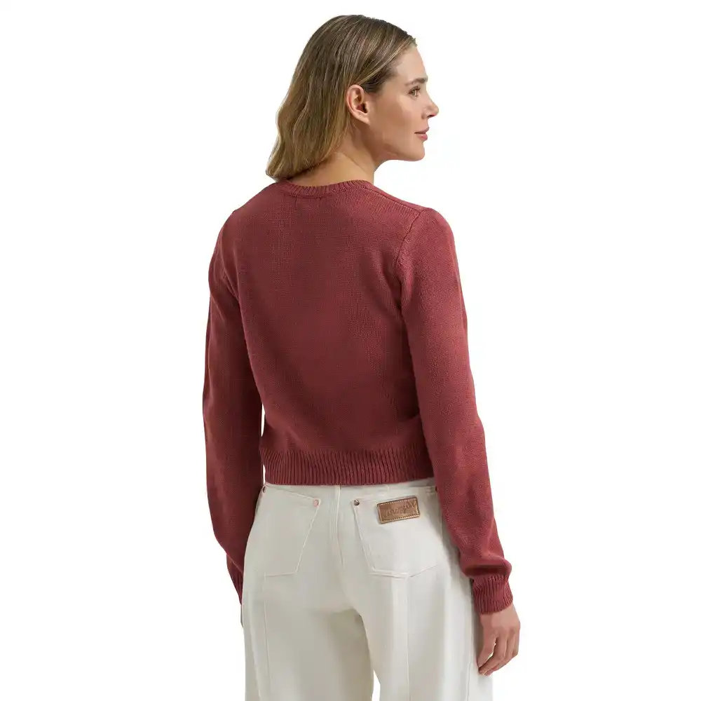 women's wrangler stay a while sweater - rodeo rose